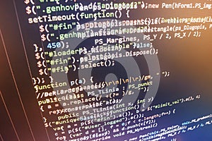 Programming coding source code screen.