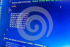 Programming coding source code screen.