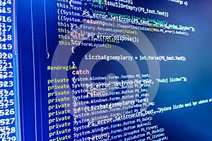 Programming coding source code screen.