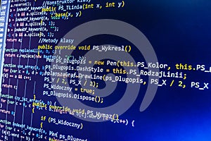 Programming coding source code screen.