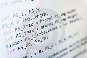 Programming coding source code screen.