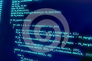 Programming coding source code screen.