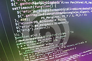 Programming coding source code screen.