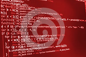 Programming coding source code screen.
