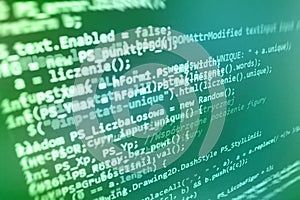 Programming coding source code screen.