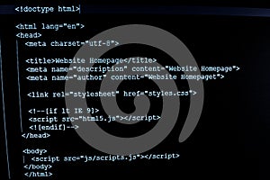 Programming coding source code screen.