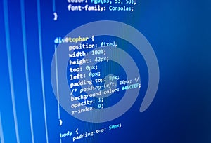 Programming coding source code screen.