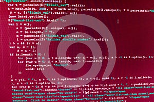 Programming coding source code screen.