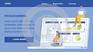 Programming, Coding Vector Landing Page Template