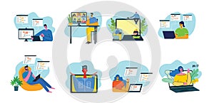 Programming and coding, Website development, Web design.Flat design modern vector illustration concept.