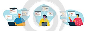 Programming and coding, Website development, Web design.Flat design modern vector illustration concept.
