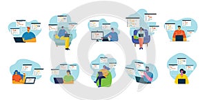 Programming and coding, Website development, Web design.Flat design modern vector illustration concept.