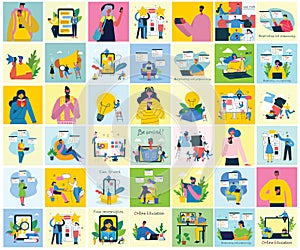 Programming and coding, Website development, Web design.Flat design modern vector illustration concept.