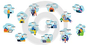 Programming and coding, Website development, Web design.Flat design modern vector illustration concept.