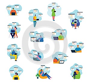 Programming and coding, Website development, Web design.Flat design modern vector illustration concept.