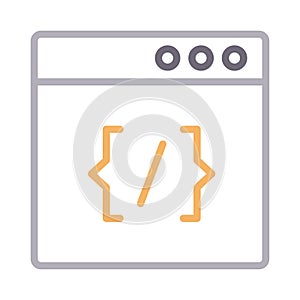Programming color line vector  icon