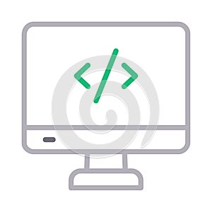 Programming color line vector  icon