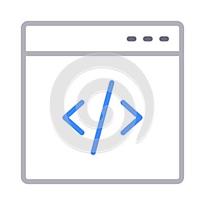 Programming color line vector  icon
