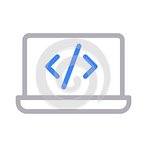 Programming colour line vector icon