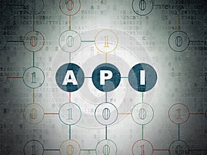 Programming concept: Api on Digital Data Paper background