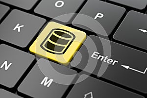 Programming concept: Database on computer keyboard background