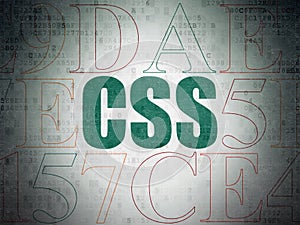 Programming concept: Css on Digital Data Paper background