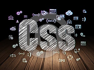 Programming concept: Css in grunge dark room