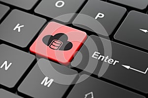 Programming concept: Database With Cloud on computer keyboard background