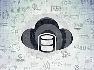 Programming concept: Database With Cloud on Digital Data Paper background