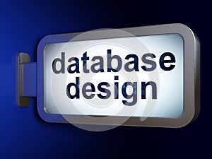 Programming concept: Database Design on billboard background