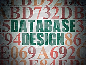 Programming concept: Database Design on Digital Data Paper background