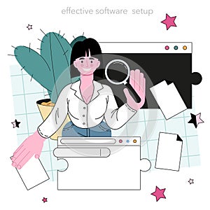 Programming concept. Idea of coding, testing and writing programs