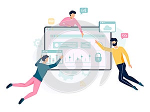Programming concept. Idea of working on computer