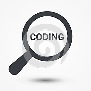Programming Concept: Magnifying Optical Glass With Words Coding