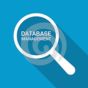 Programming Concept: Magnifying Optical Glass With Words Database Management