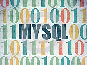 Programming concept: MySQL on Digital Data Paper background
