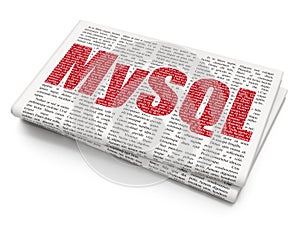 Programming concept: MySQL on Newspaper background