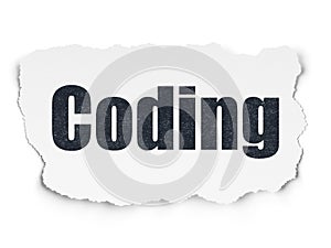 Programming concept: Coding on Torn Paper background