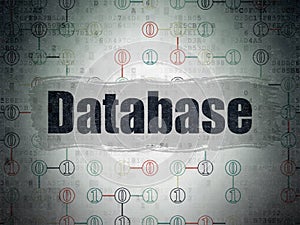 Programming concept: Database on Digital Data Paper background