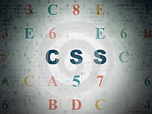 Programming concept: Css on Digital Data Paper background