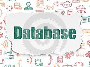 Programming concept: Database on Torn Paper background
