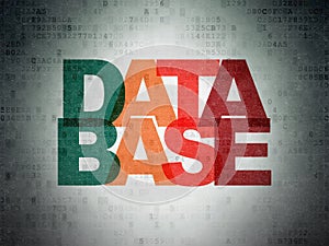 Programming concept: Database on Digital Data Paper background