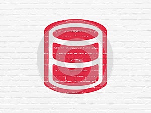 Programming concept: Database on wall background