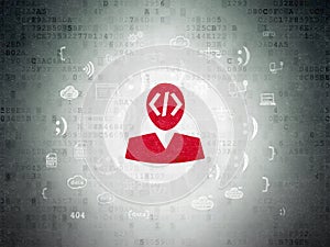 Programming concept: Programmer on Digital Data Paper background