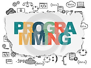 Programming concept: Programming on Torn Paper background