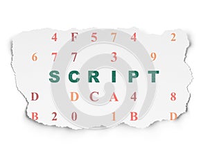 Programming concept: Script on Torn Paper background