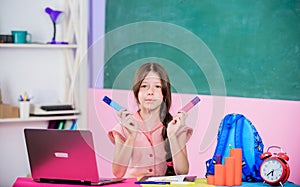 Programming courses. Programming language. Personal blog. Blogging hobby. Girl laptop computer. Little child using