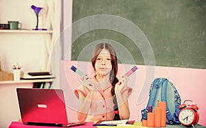 Programming courses. Programming language. Personal blog. Blogging hobby. Girl laptop computer. Little child using