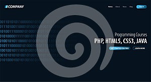 Programming Courses. Website or mobile app landing page. Vector Illustration.