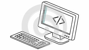 Programming Desktop Setup, Software Development, Coding, vector design Generative AI
